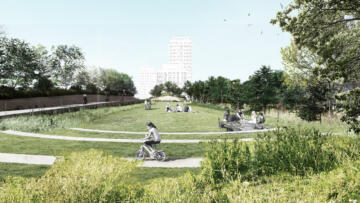Zo kan de parkweide met zicht op het project Rinkkaai eruit zien
