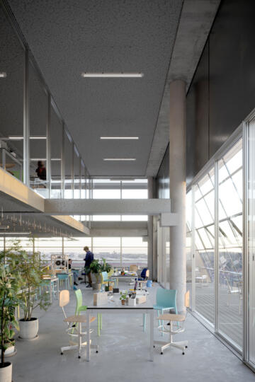 Deze simulatie geeft een idee van hoe de nieuwe gebouwen er zullen uitzien zicht van de studentenhub leercentrum